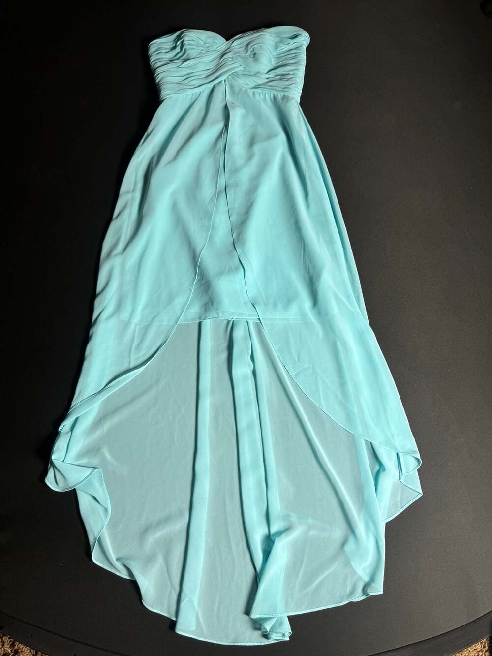 David's Bridal Strapless High-Low Chiffon Dress Size 2
